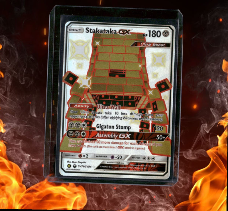 2019 Pokemon Hidden Fates Stakataka GX Full Art LP