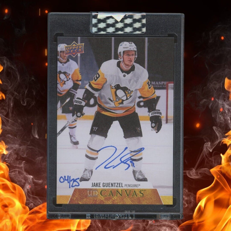 2020-21 Upper Deck Clear Cut JAKE GUENTZEL Auto /25 Canvas Blue Ink