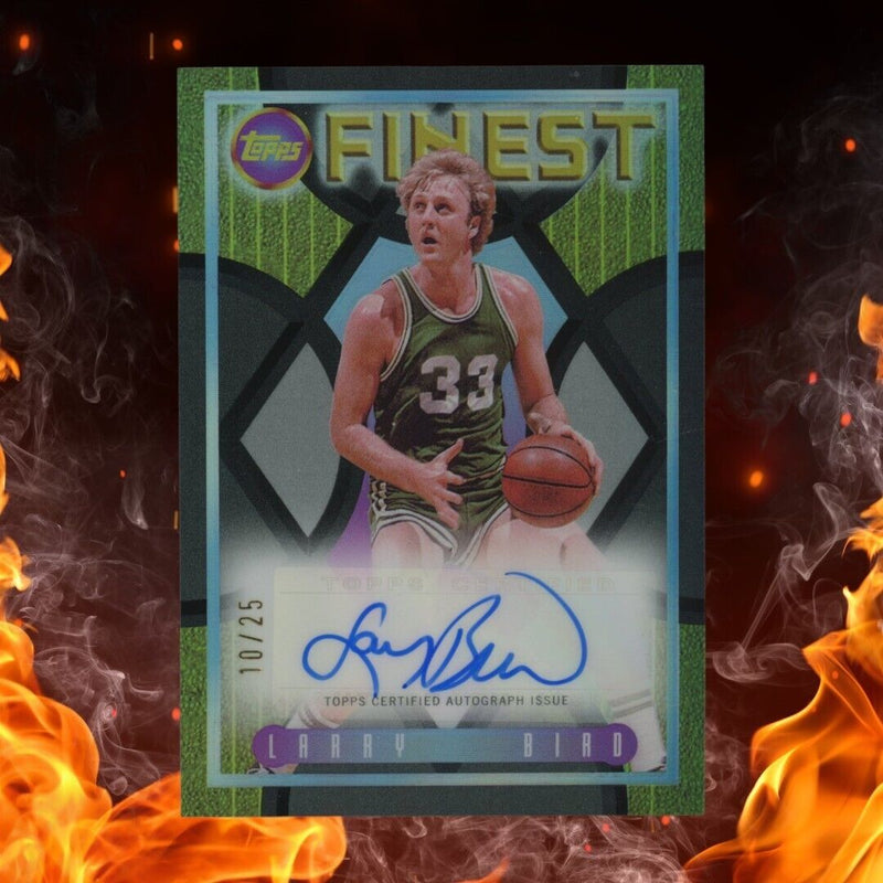 2023-24 Topps Finest Basketball LARRY BIRD Flashback Auto /25 Black Refractor