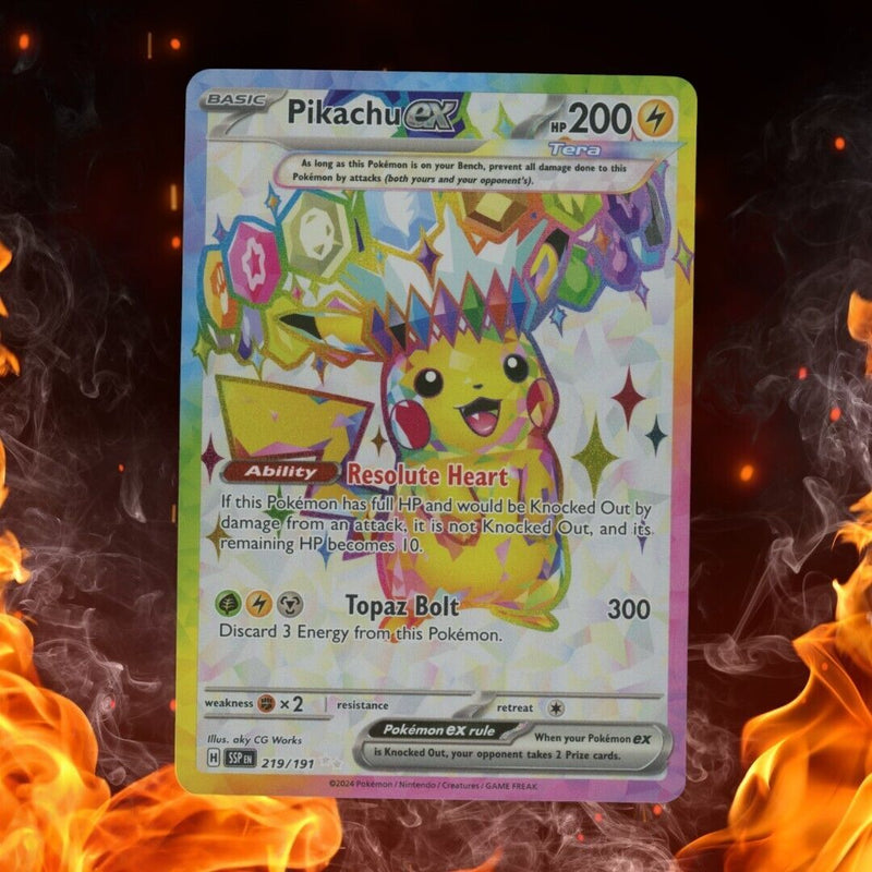 Pokemon Surging Sparks PIKACHU EX Ultra Rare 219/191 LP (B)