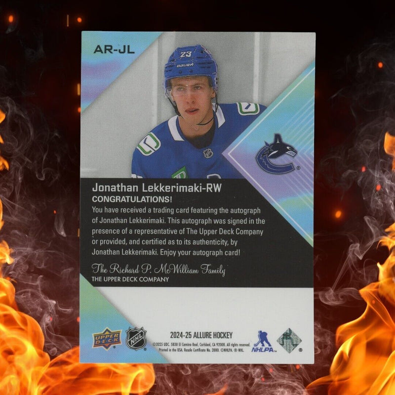 2024-25 Upper Deck Allure JONATHAN LEKKERIMAKI Rookie Auto XRC Red Rainbow SSP