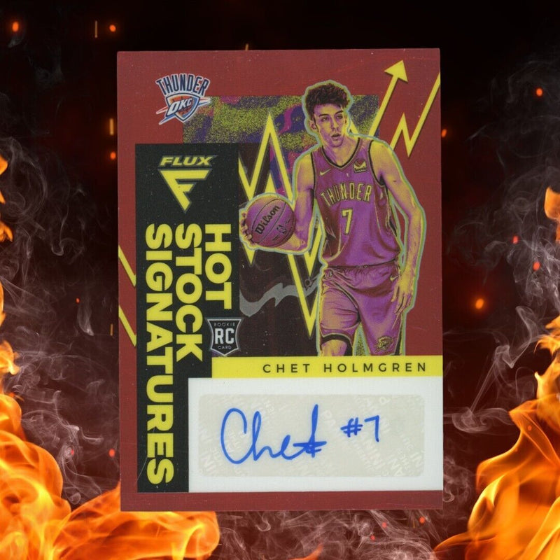 2022-23 Panini Flux CHET HOLMGREN Rookie Auto /49 Hot Stock Signatures Red
