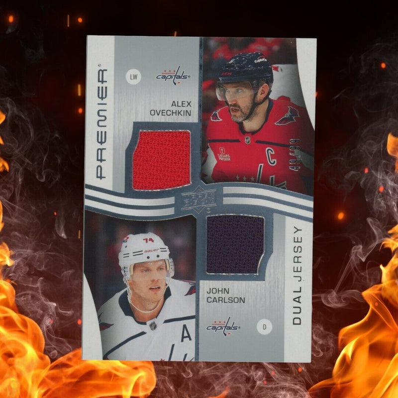 2023-2024 Upper Deck Premier ALEX OVECHKIN / JOHN CARLSON Dual Jersey /99 PDAOJC