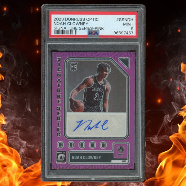 2023-24 Donruss Optic NOAH CLOWNEY Rookie Auto Signature Series /25 Pink PSA 9