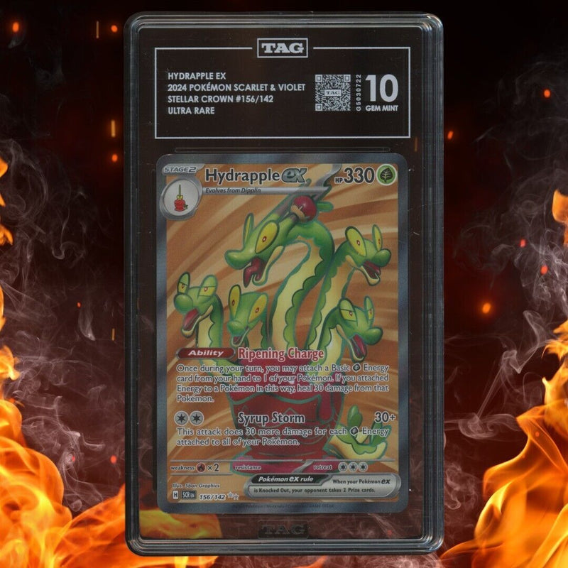 Pokemon Stellar Crown HYDRAPPLE EX Ultra Rare Full Art 156/142 TAG 10