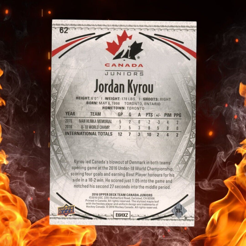2016-17 Upper Deck Team Canada Juniors JORDAN KYROU 25/25 High Gloss