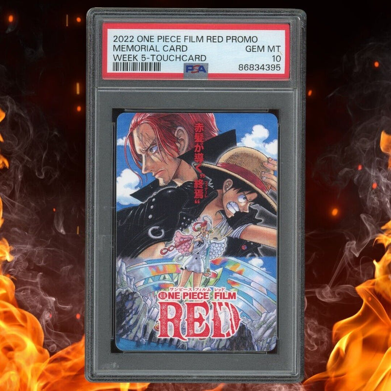 2022 One Piece Film Red MEMORIAL CARD Promo Week 5 Touchcard PSA 10 Japanese