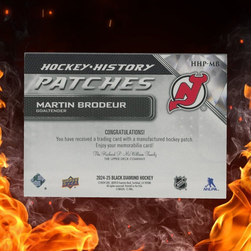 2024-25 Upper Deck Black Diamond MARTIN BRODEUR Hockey History Patches