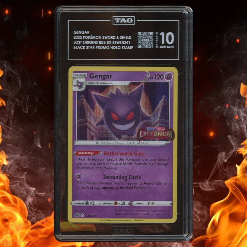 Pokemon Lost Origin B&B GENGAR Black Star Promo Holo Stamp SWSH241 TAG 10