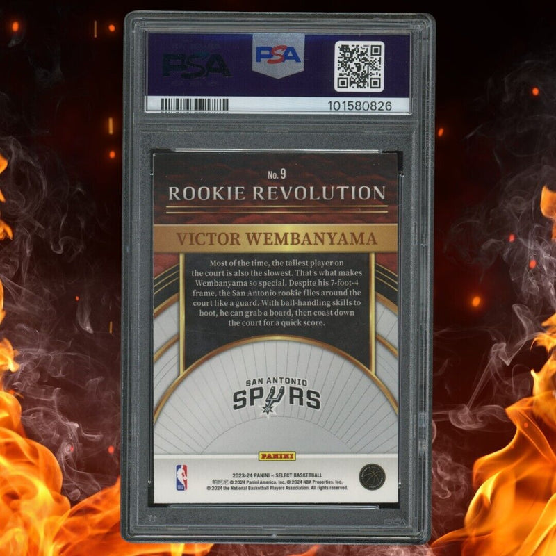 2023-24 Panini Select VICTOR WEMBANYAMA Rookie Revolution PSA 9