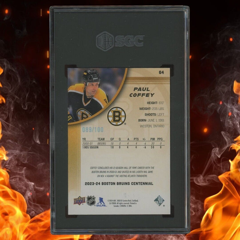 2023-24 Upper Deck Boston Centennial PAUL COFFEY /100 Century SGC 8.5
