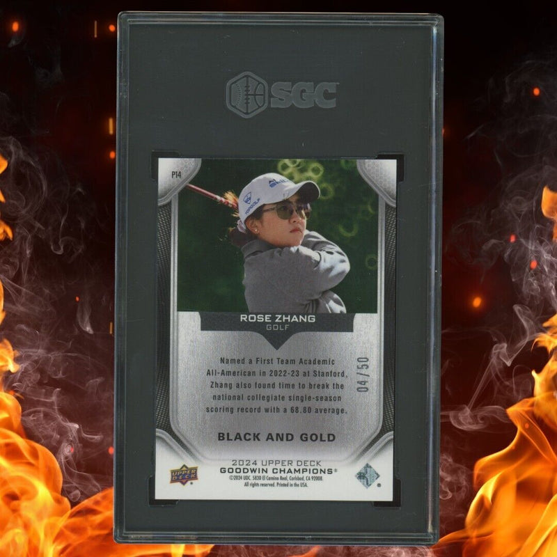 2024 Upper Deck Goodwin Champions ROSE ZHANG Platinum /50 Black & Gold SGC 9.5