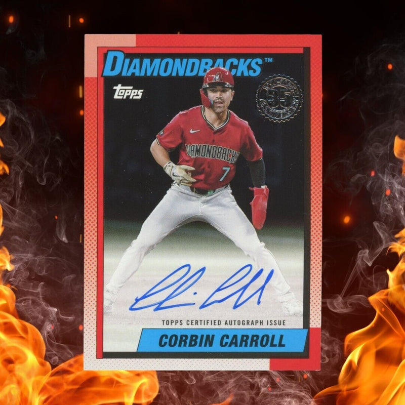 2025 Topps Series 1 CORBIN CARROLL Retro Auto /10 1990 Design Orange
