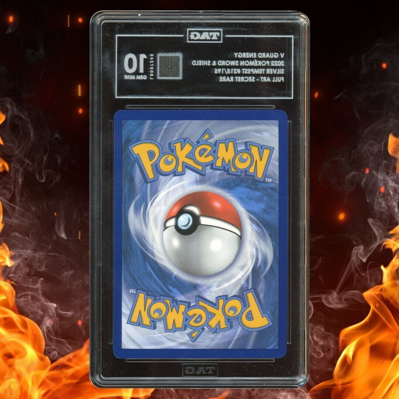 Pokemon Silver Tempest V GUARD ENERGY Secret Rare Gold 215/195 TAG 10