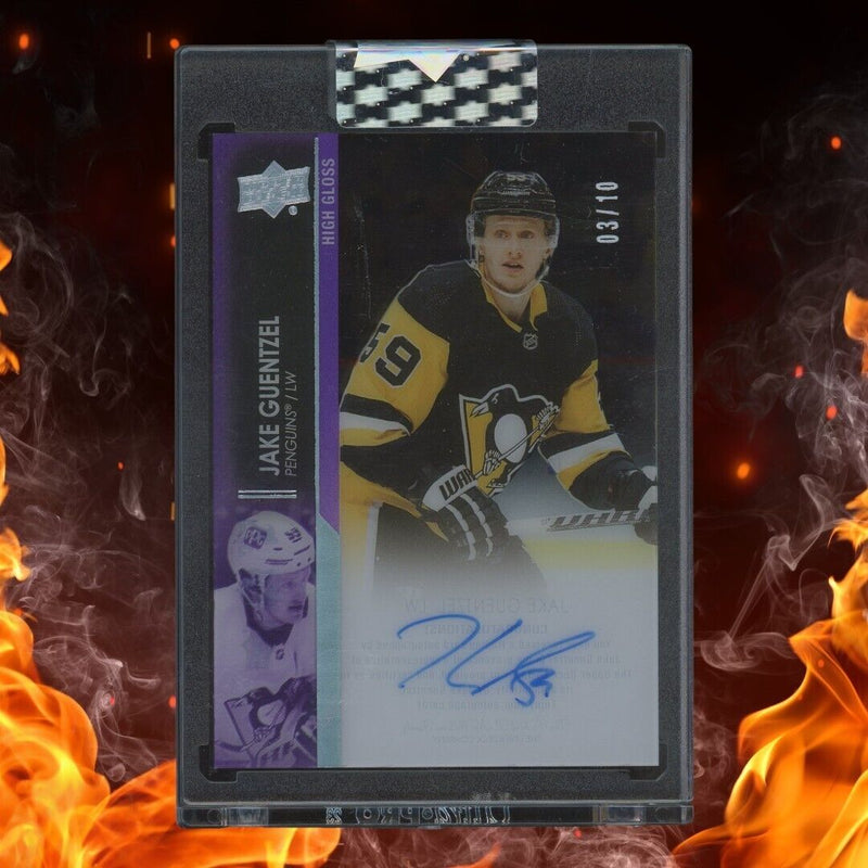 2021-22 Upper Deck Clear Cut JAKE GUENTZEL Auto /10 High Gloss
