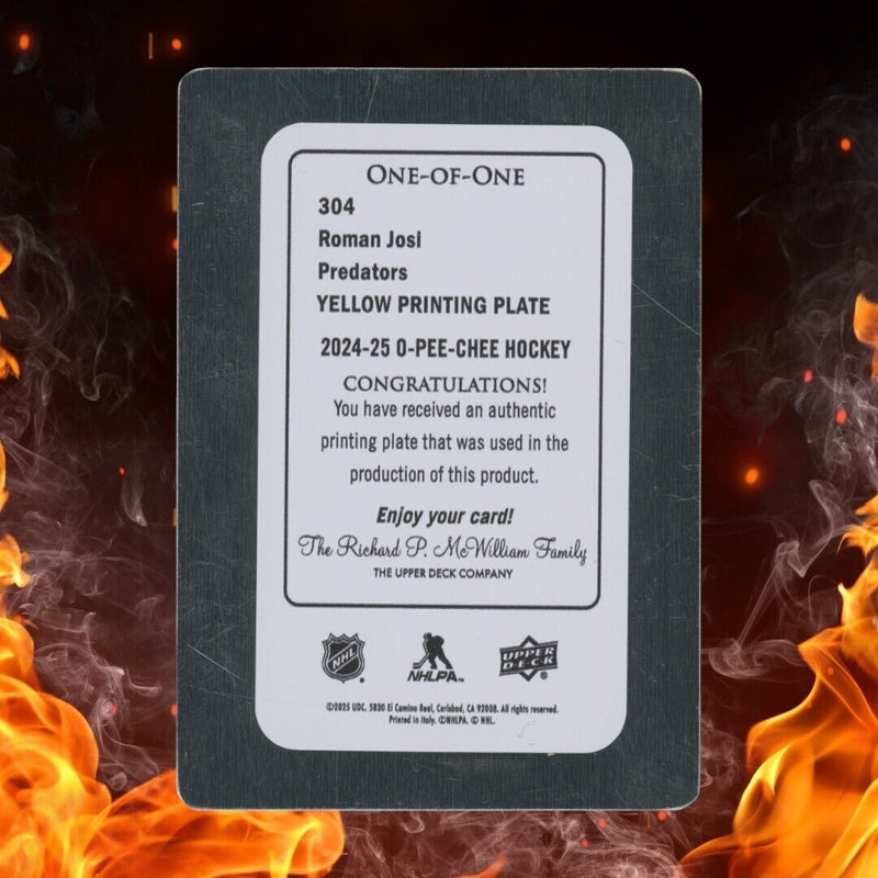 2024-25 O-Pee-Chee ROMAN JOSI Retro 1/1 Yellow Printing Plate