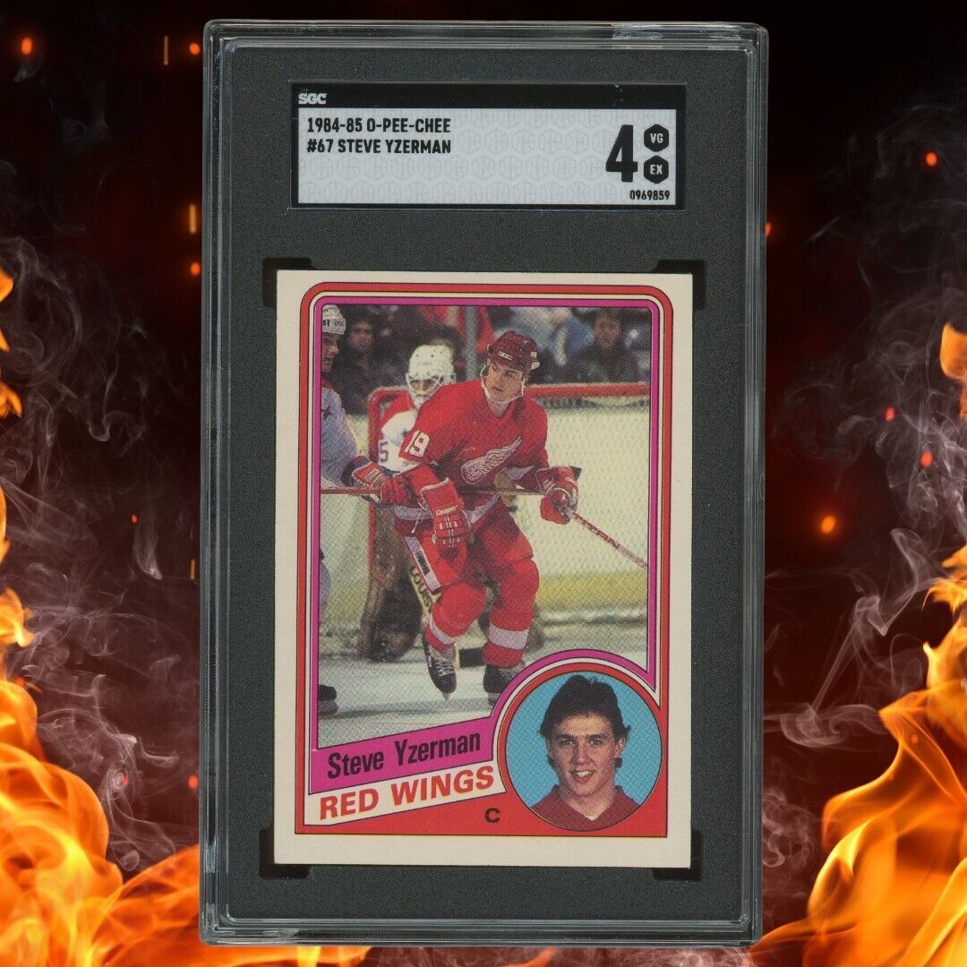 1984-85 O-Pee-Chee STEVE YZERMAN Rookie SGC 4 #67 VG-EX