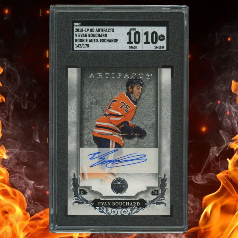 2018-19 Upper Deck Artifacts EVAN BOUCHARD Rookie Auto Exchange /175 SGC 10