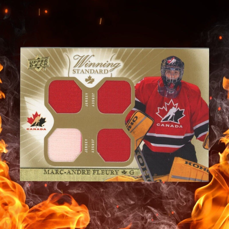 2014 Upper Deck Team Canada Master MARC-ANDRE FLEURY Quad Patch Winning Standard