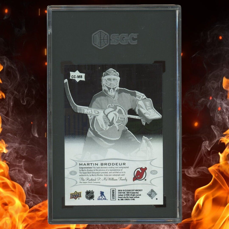 2018-19 Upper Deck Clear Cut MARTIN BRODEUR Auto SGC 9.5