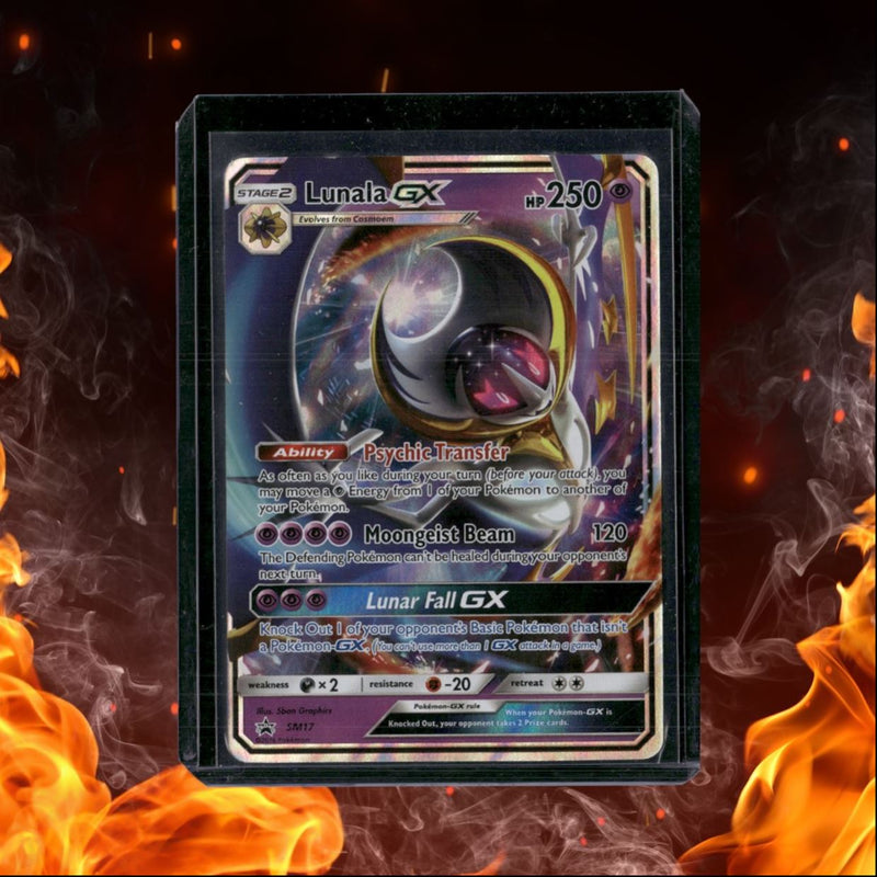 2016 Pokemon Sun & Moon Lunala GX Black Star Promo Full Art LP