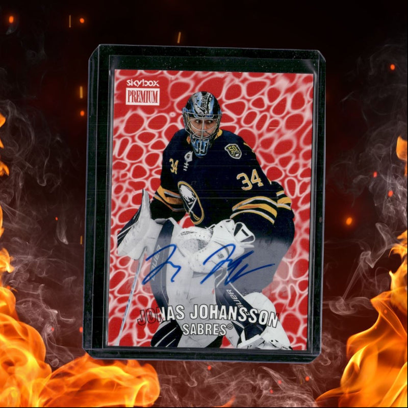 2020-21 Skybox Metal Universe Jonas Johansson Premium Prospects Retro Ruby