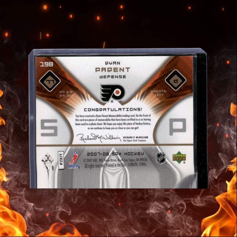 2007-08 Upper Deck SPx Ryan Parent Dual Jersey Rookie 1353/1599