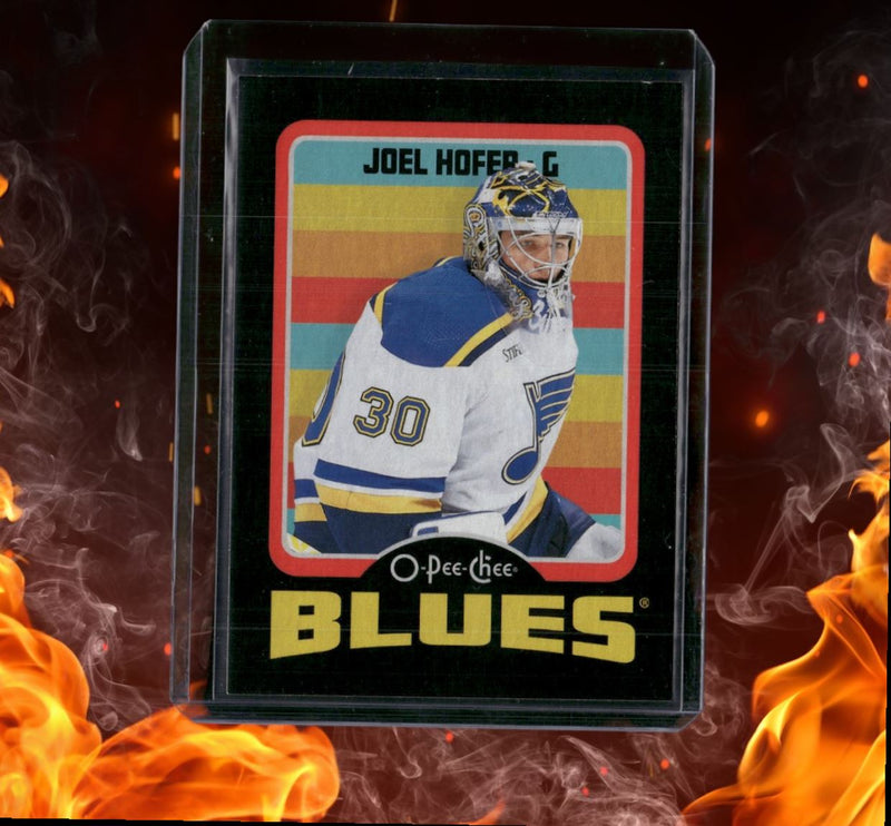 2024-25 O-Pee-Chee Joel Hofer Retro Black Border 1st Print 001/100