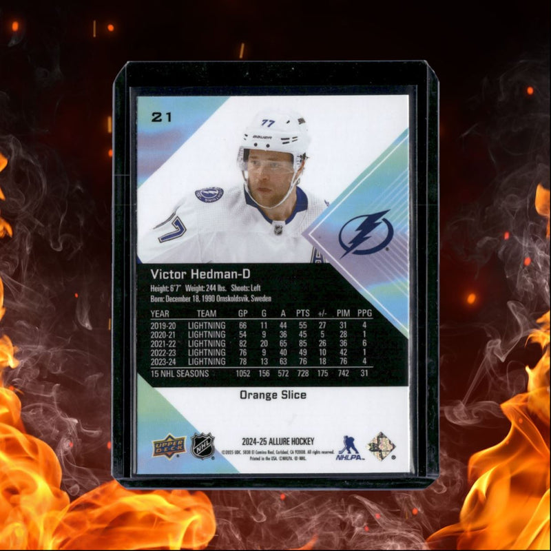 2024-25 Upper Deck Allure Victor Hedman Orange Slice SP