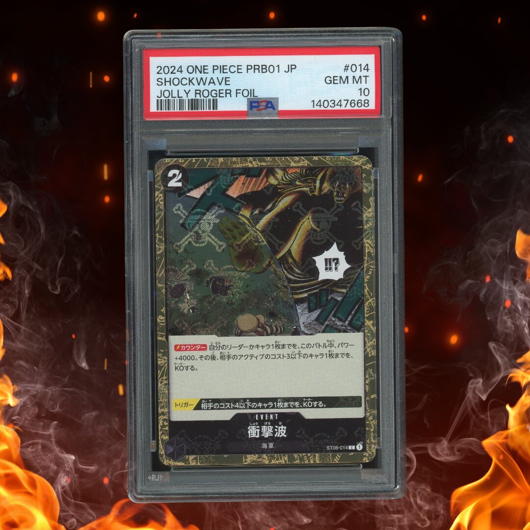 One Piece Japanese Shockwave Jolly Roger Foil PSA 10 #014