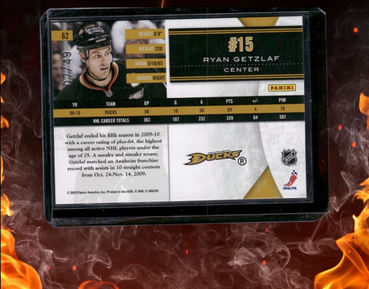 2010-11 Panini Limited Ryan Getzlaf Silver Spotlight 07/49 #62