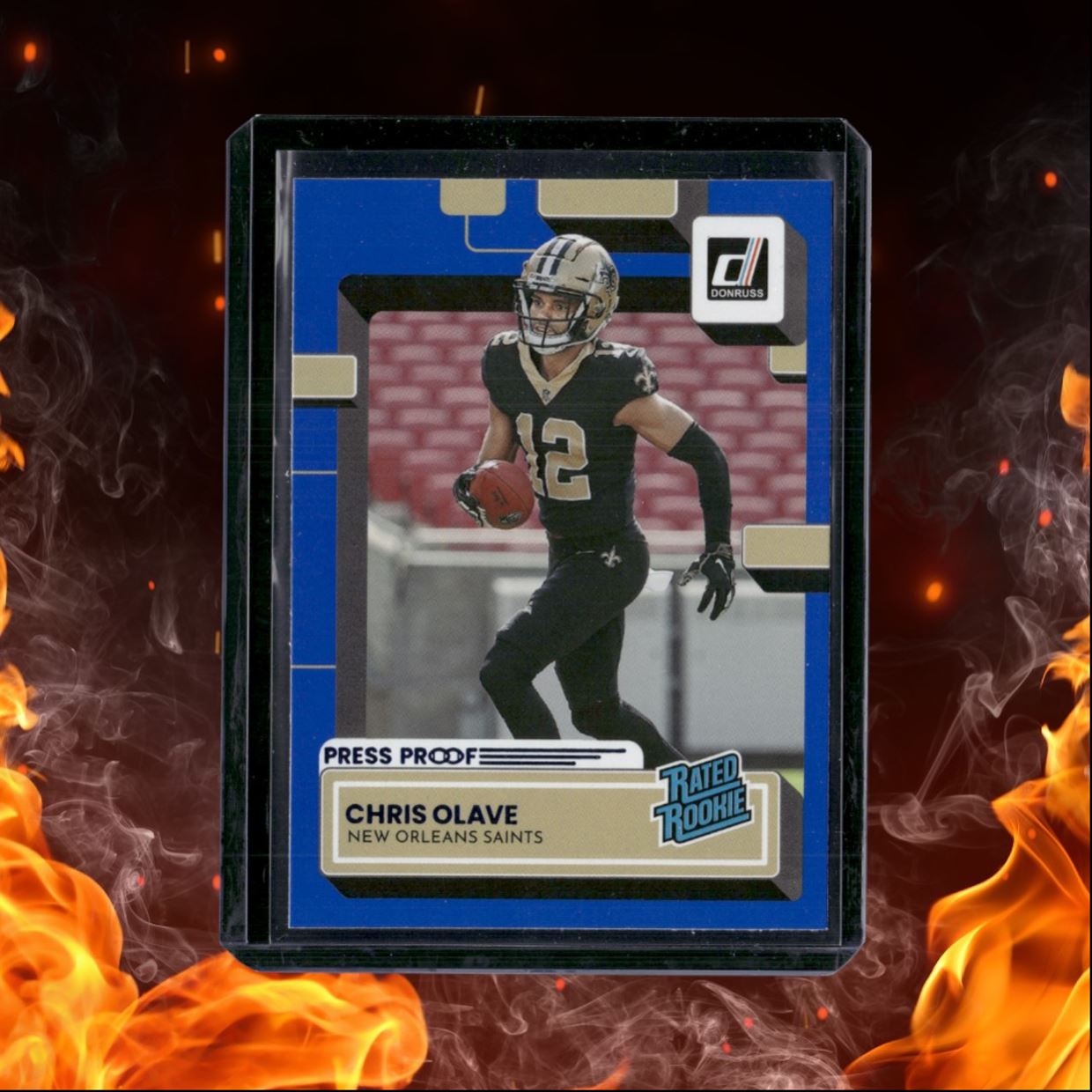 2022 Panini Donruss Chris Olave Press Proof Blue Rookie #309