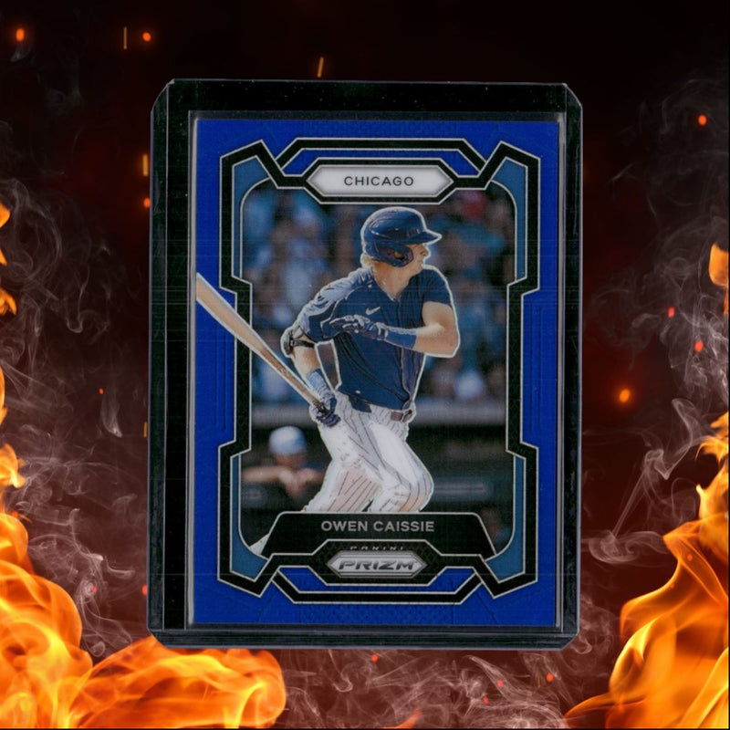 2024 Panini Prizm Owen Caissie Prospect Blue Prizm 028/199