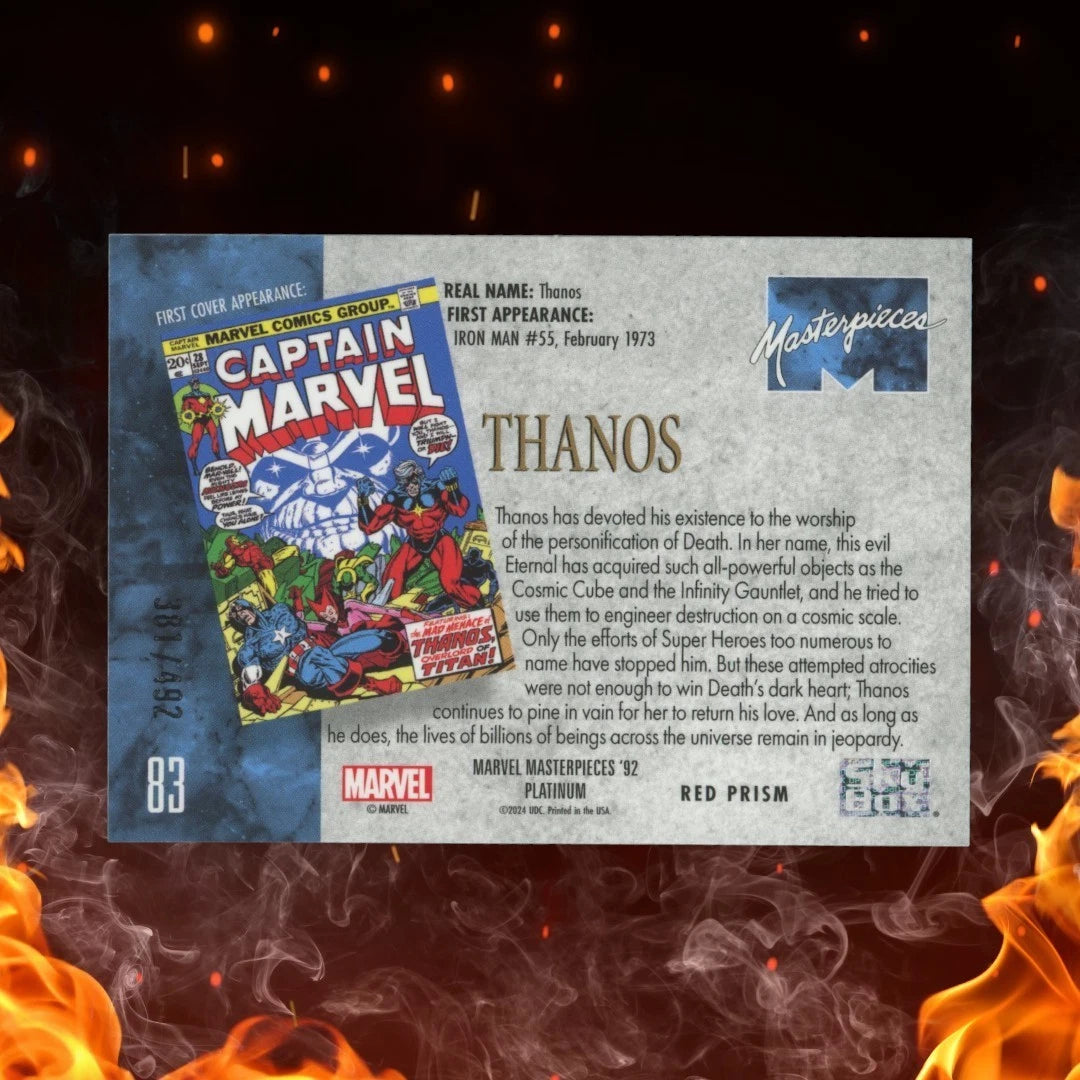 Skybox Marvel Masterpieces '92 THANOS Red Prism /492 #83