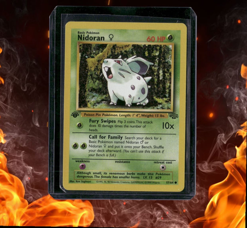 1999 Pokemon Jungle 1st Edition Nidoran LP