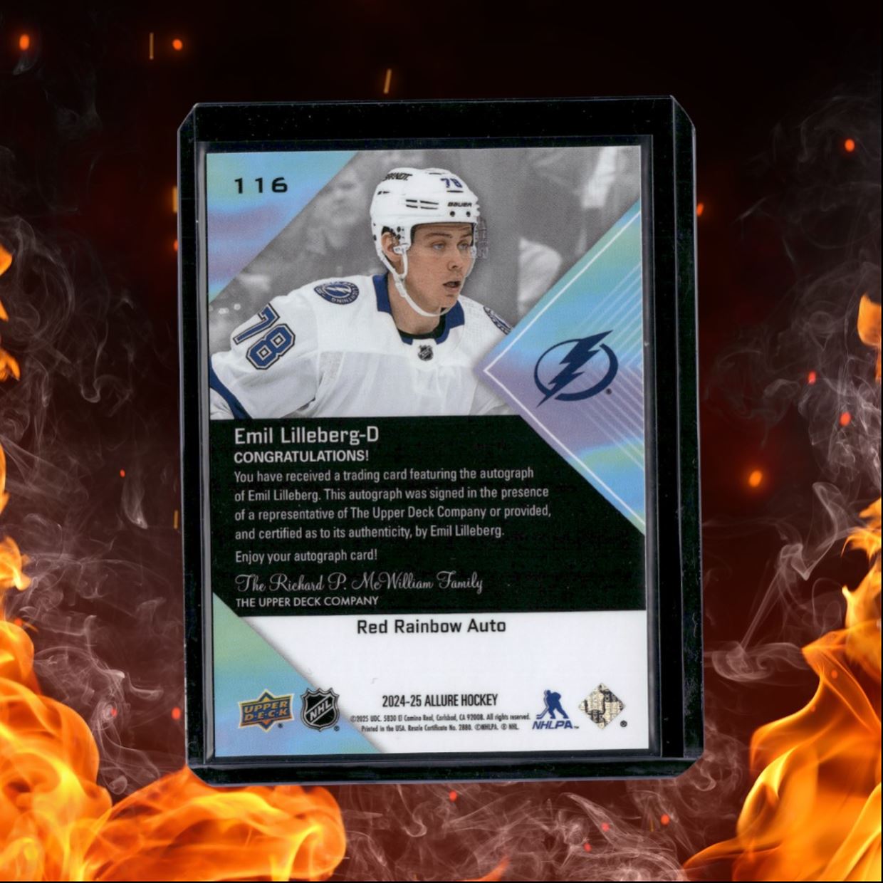 2024-25 Upper Deck Allure Emil Lilleberg Red Rainbow Rookie Auto #116