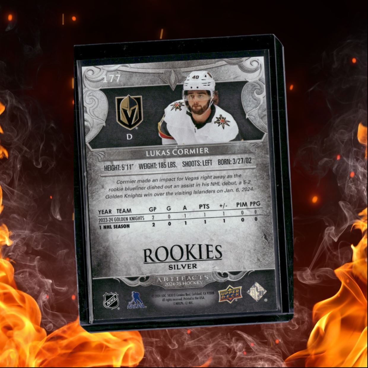 2024-25 Upper Deck Artifacts Lukas Cormier Rookie 439/999 #177