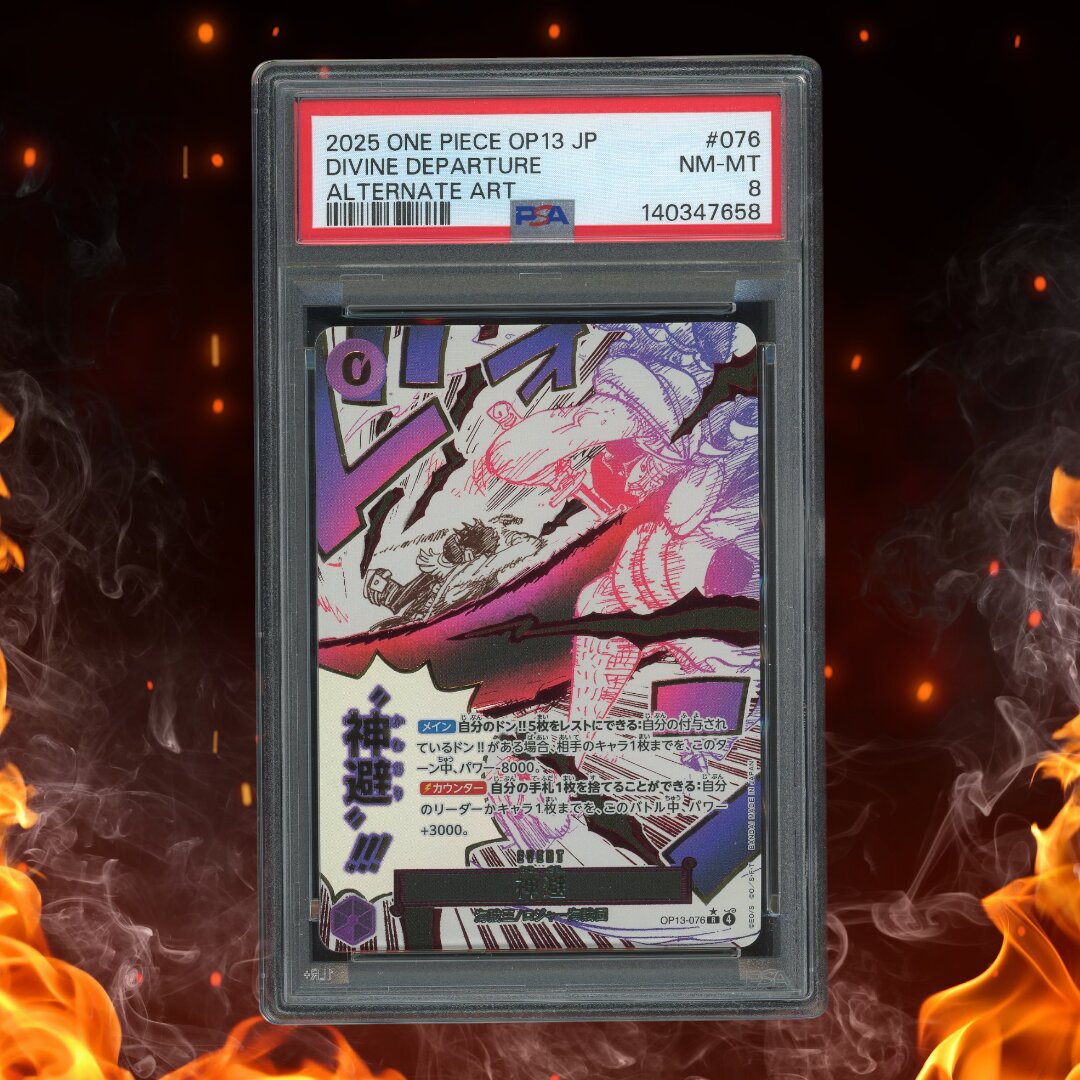 One Piece Japanese Carrying On His Will Divine Departure Alt Art PSA 8 #076