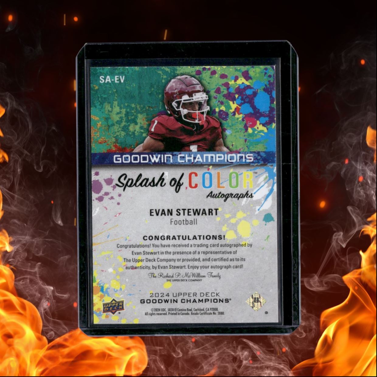 2024 Upper Deck Goodwin Champions Evan Stewart Splash of Color Auto #SA-EV