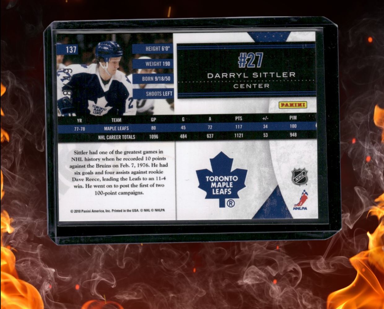 2010-11 Panini Limited Darryl Sittler Legend Silver Spotlight 28/49 #137