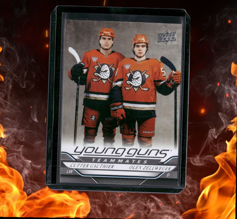 2024-25 Upper Deck Olen Zellweger / Cutter Gauthier Young Guns Teammates Rookie
