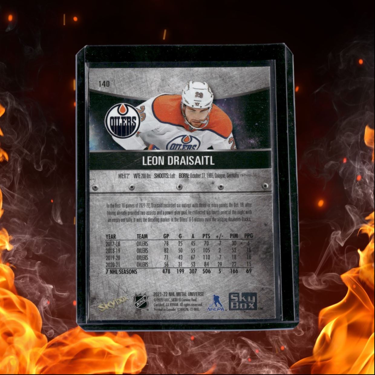 2021-22 SkyBox Metal Universe Leon Draisaitl Blue Spectrum #14