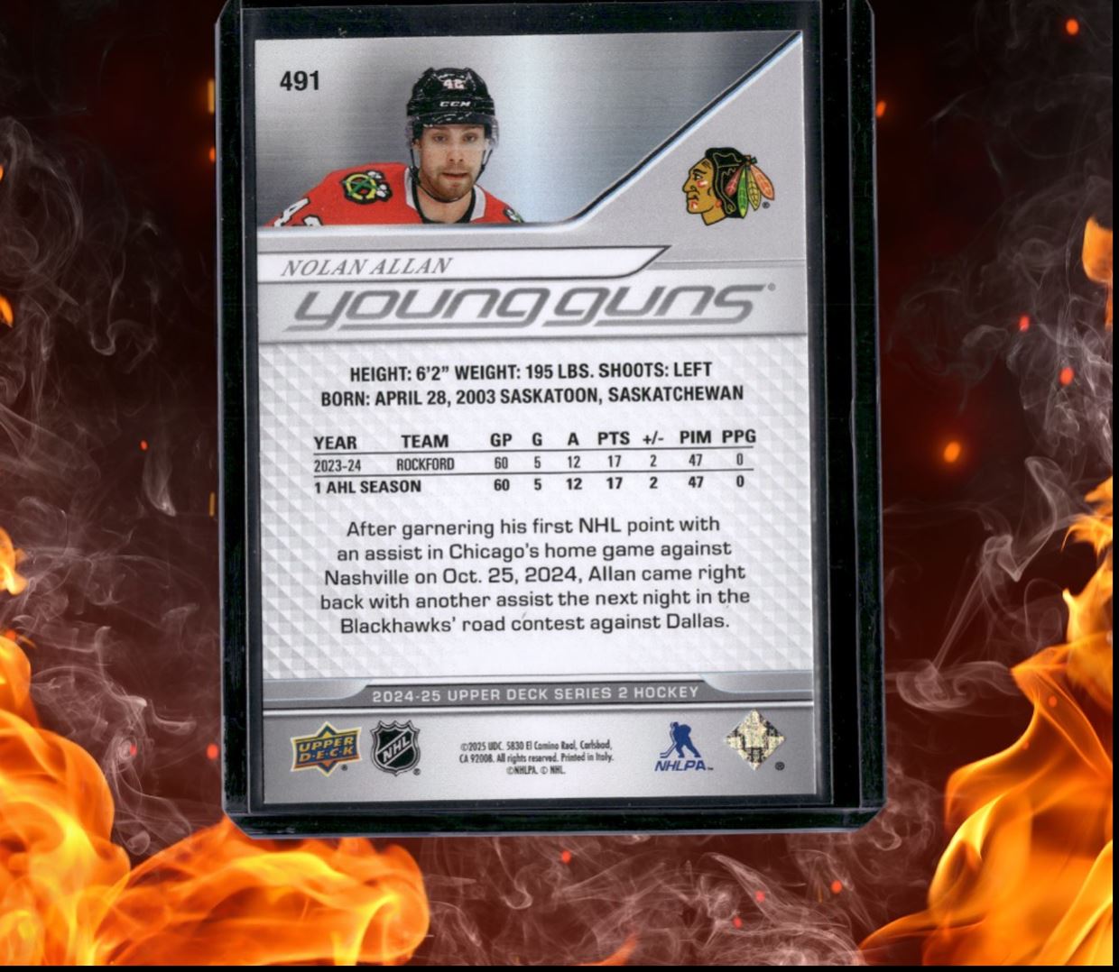 2024-25 Upper Deck Nolan Allan Young Guns (D) Rookie #491