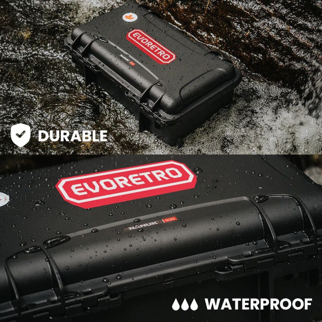 EVORETRO Heavy Duty Waterproof Wheeled Card Case | Holds Up To 160 Slabs