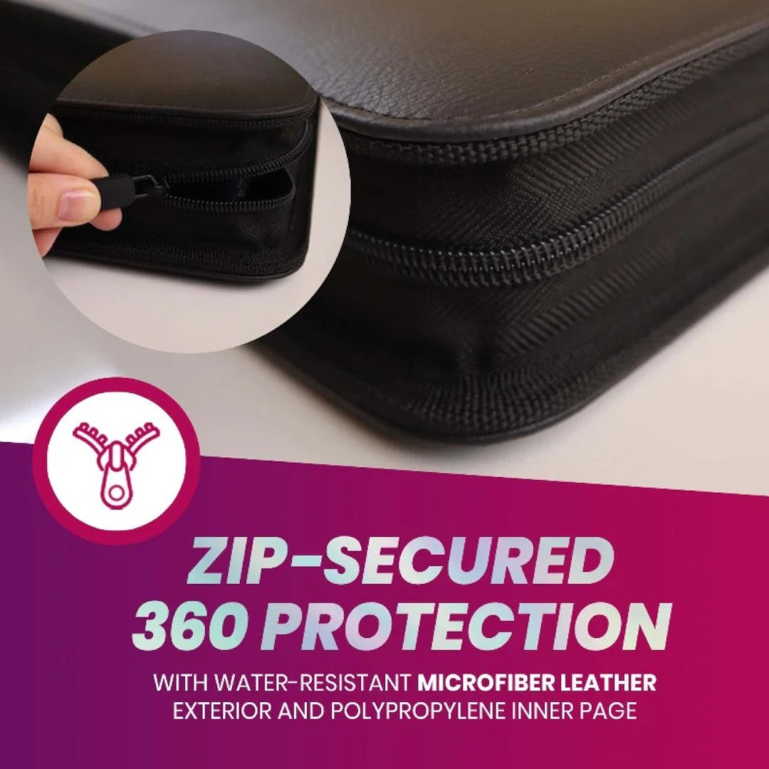 EVORETRO Top Loader  Zip-Up Binder | Holds 216 Cards
