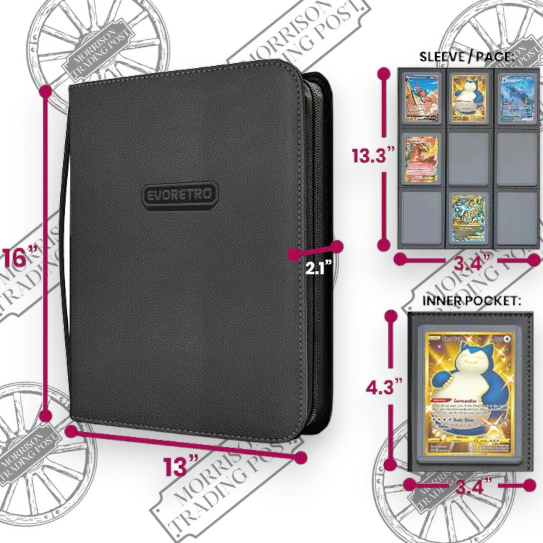EVORETRO Top Loader  Zip-Up Binder | Holds 216 Cards