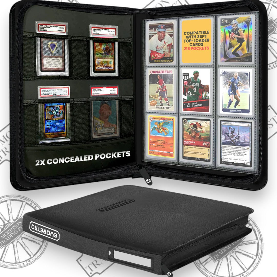 EVORETRO Top Loader  Zip-Up Binder | Holds 216 Cards