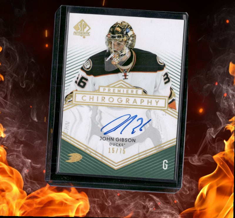 2014-15 SP Authentic John Gibson Premiere Chirography Gold Auto 15/75