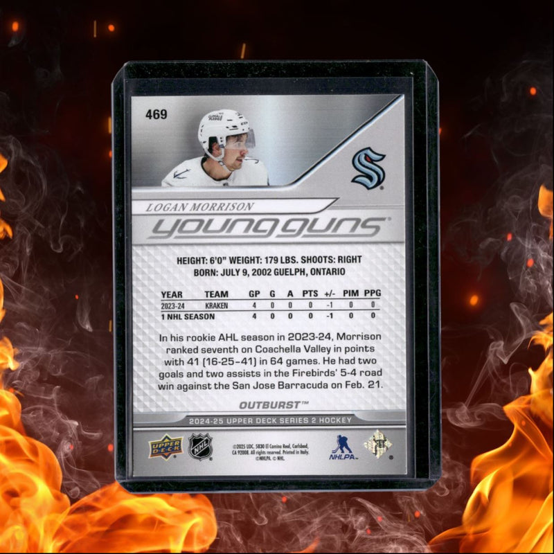 2024-25 Upper Deck Logan Morrison Outburst Silver Young Guns Rookie