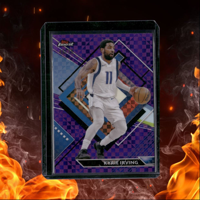 2023-24 Topps Finest Basketball Kyrie Irving Purple Checkerboard Refractor Rare